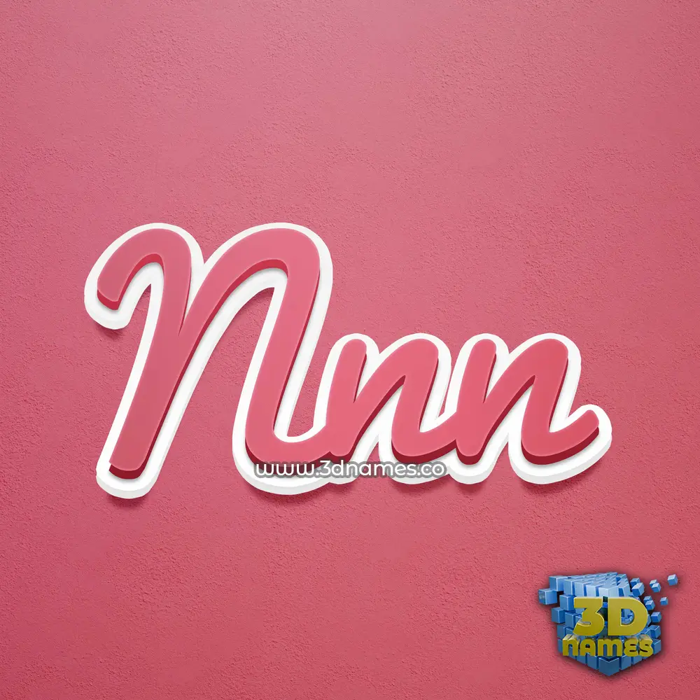 nnn in Red Scribble style - 3D name wallpaper