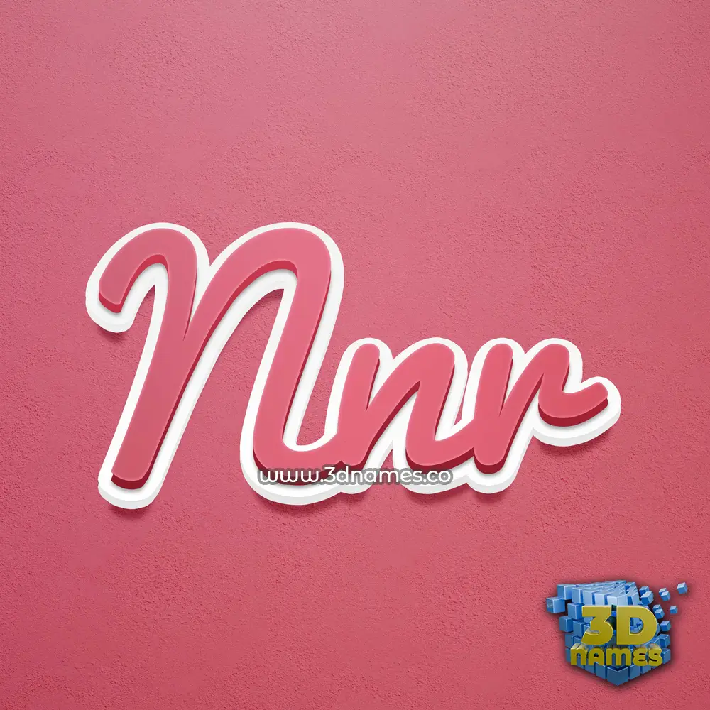 nnr in Red Scribble style - 3D name wallpaper