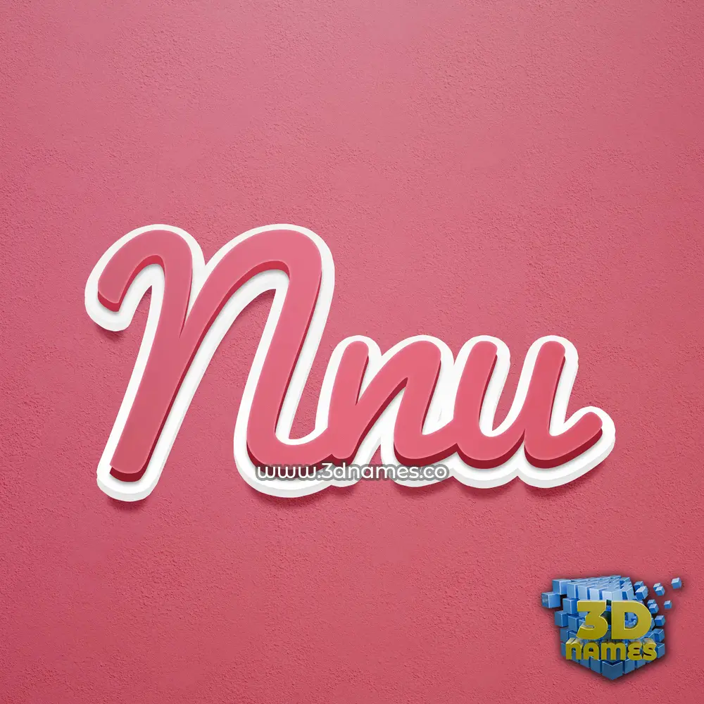 nnu in Red Scribble style - 3D name wallpaper