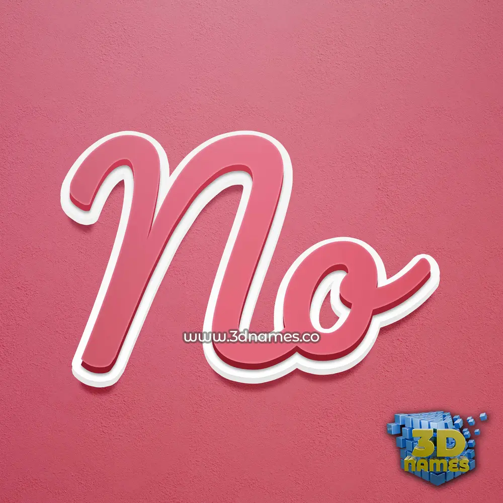 no in Red Scribble style - 3D name wallpaper