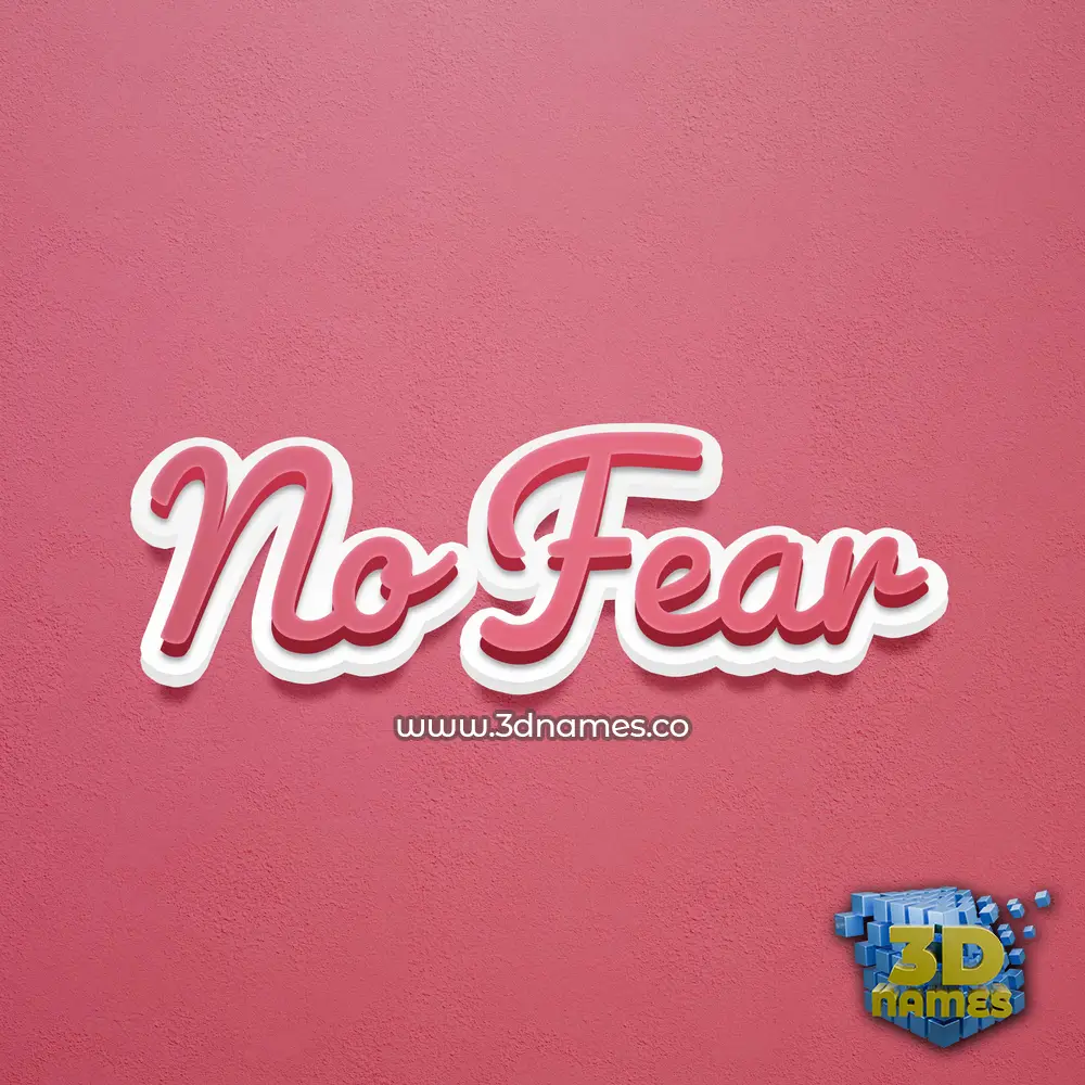 no fear in Red Scribble style - 3D name wallpaper