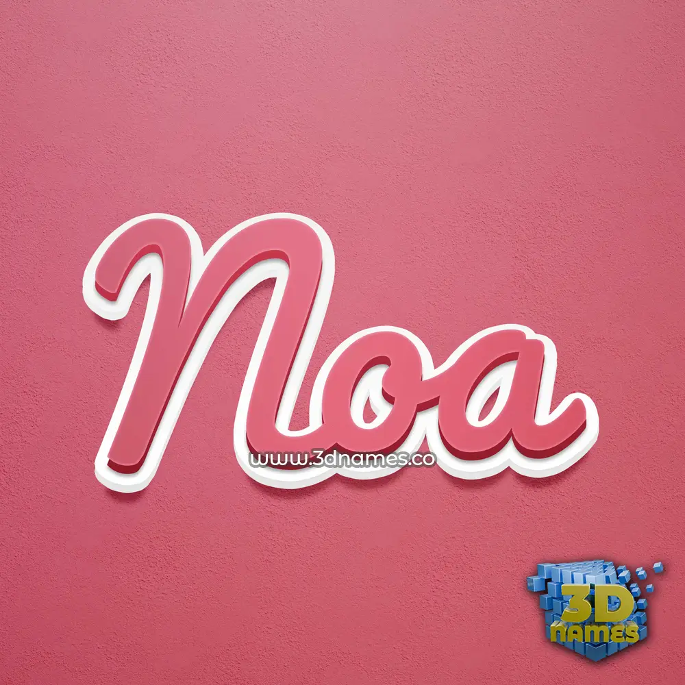 noa in Red Scribble style - 3D name wallpaper