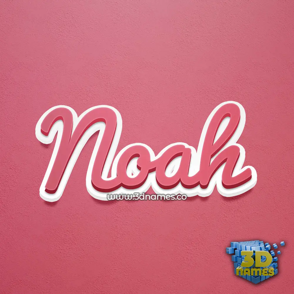 noah in Red Scribble style - 3D name wallpaper