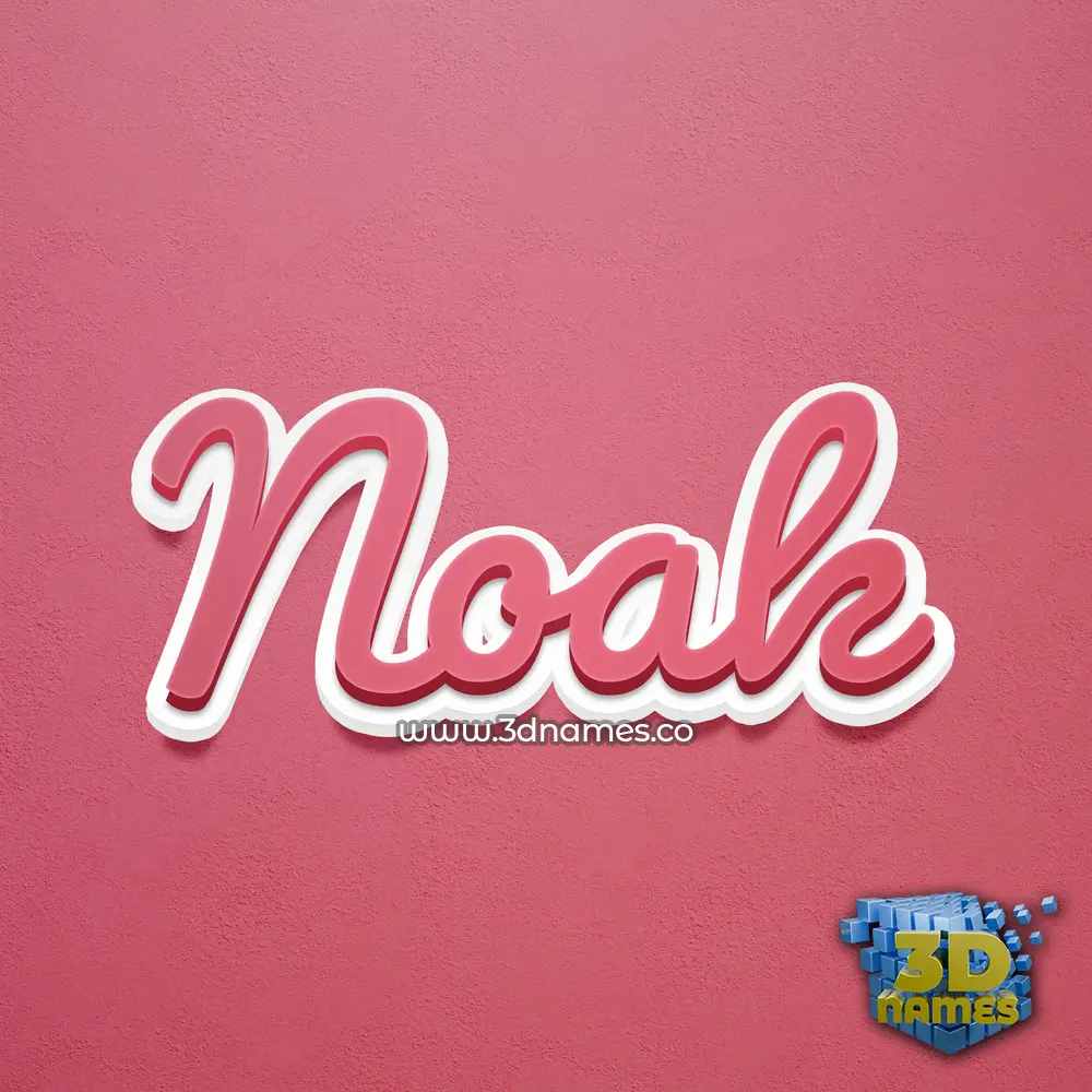 noak in Red Scribble style - 3D name wallpaper