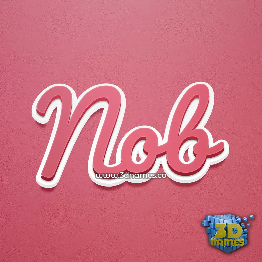 nob in Red Scribble style - 3D name wallpaper