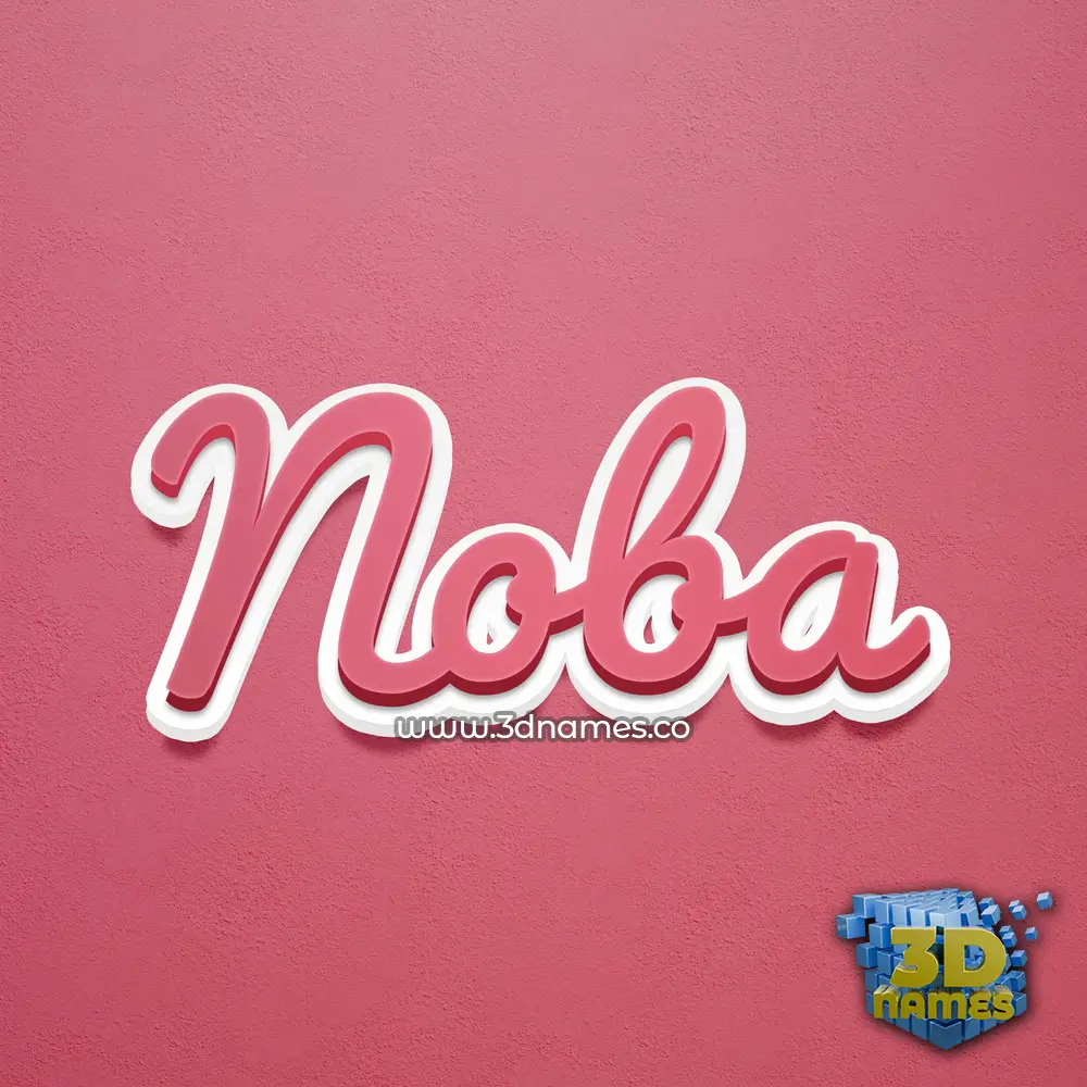 noba in Red Scribble style - 3D name wallpaper