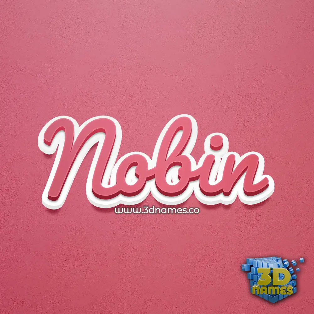 nobin in Red Scribble style - 3D name wallpaper