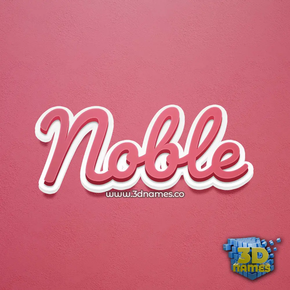 noble in Red Scribble style - 3D name wallpaper