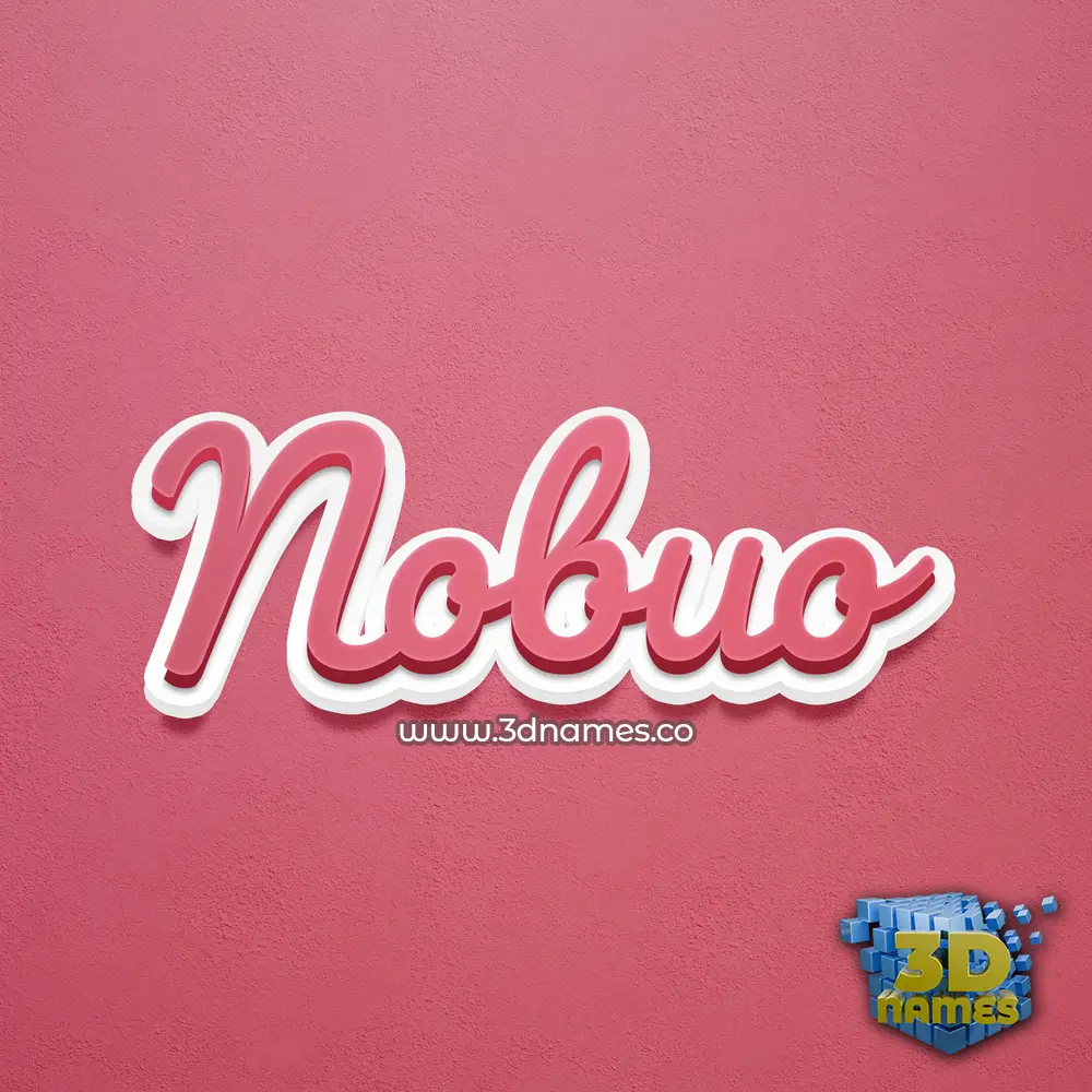 nobuo in Red Scribble style - 3D name wallpaper
