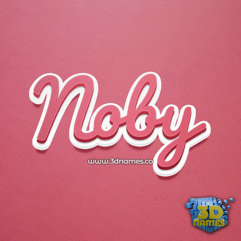 noby in Red Scribble style - 3D name wallpaper