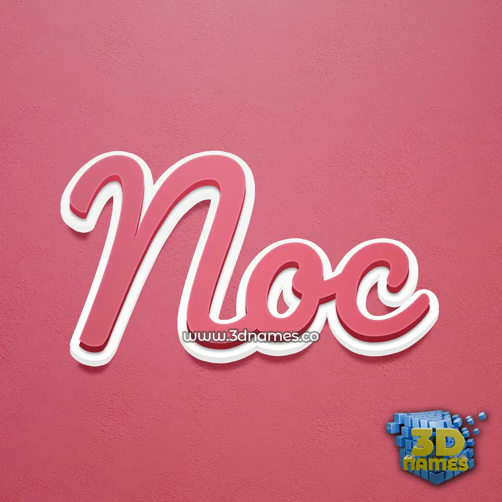 noc in Red Scribble style - 3D name wallpaper