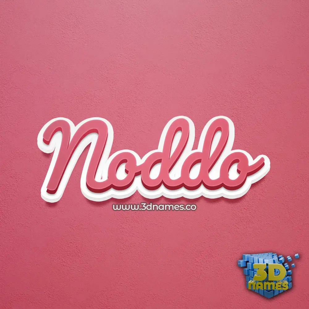 noddo in Red Scribble style - 3D name wallpaper