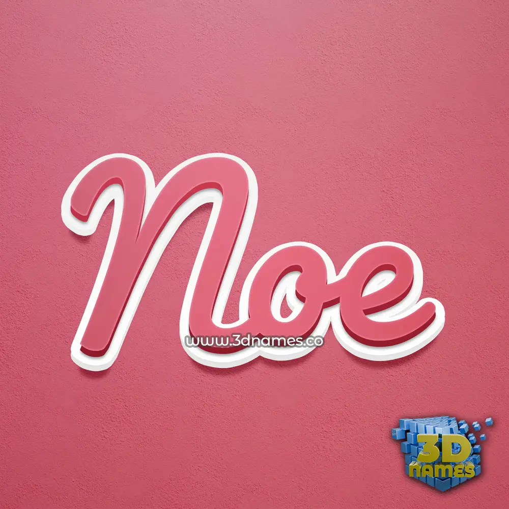 noe in Red Scribble style - 3D name wallpaper