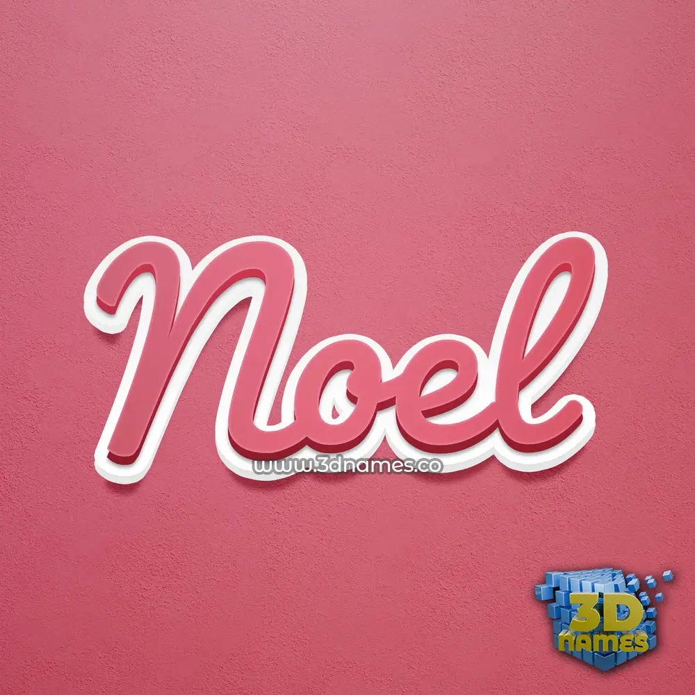 noel in Red Scribble style - 3D name wallpaper