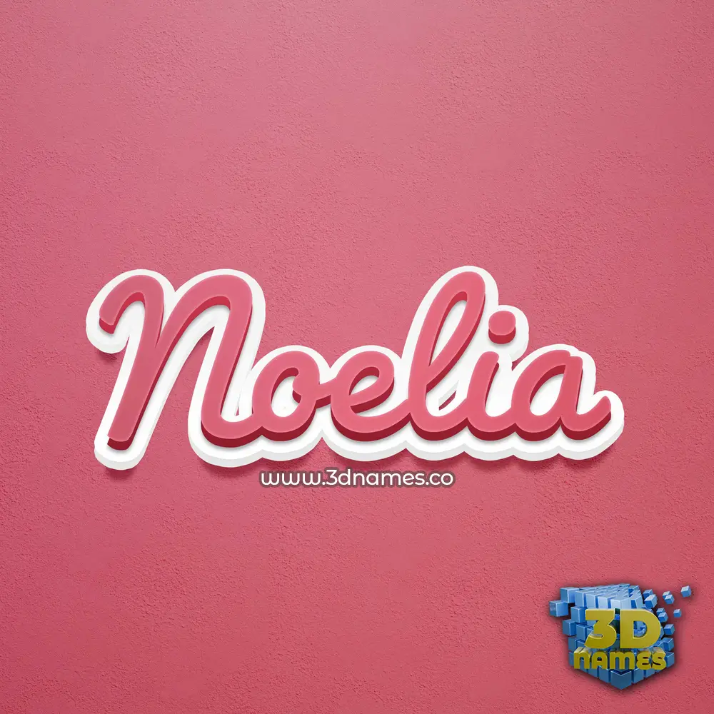 noelia in Red Scribble style - 3D name wallpaper