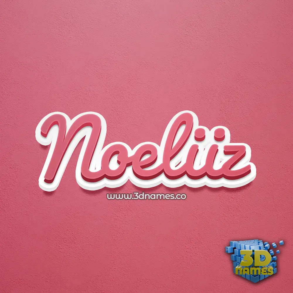 noeliiz in Red Scribble style - 3D name wallpaper