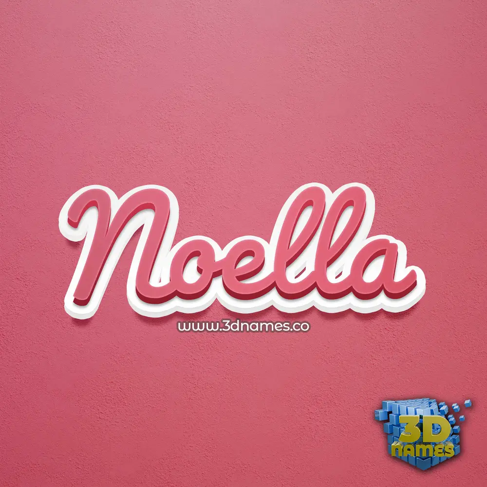 noella in Red Scribble style - 3D name wallpaper
