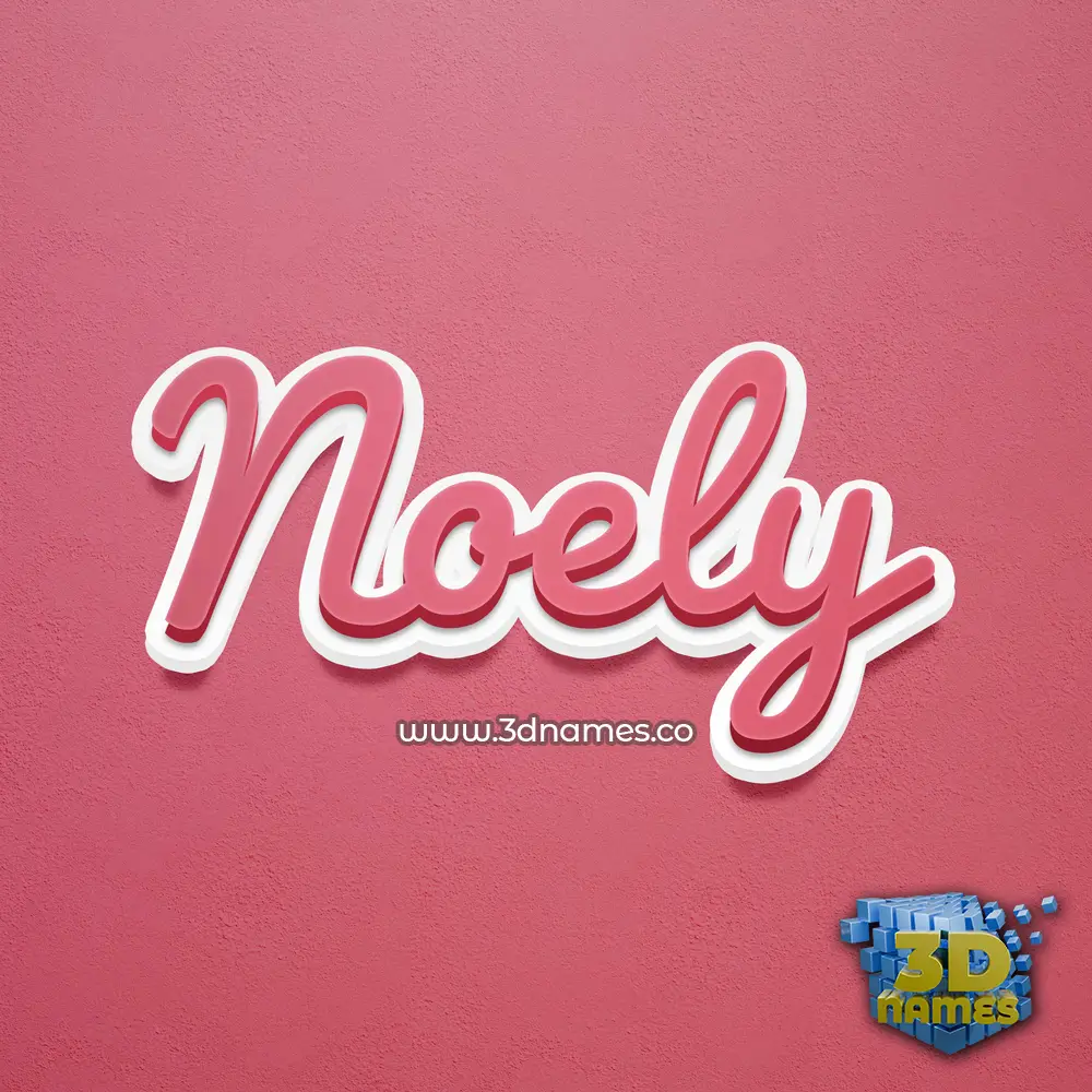 noely in Red Scribble style - 3D name wallpaper
