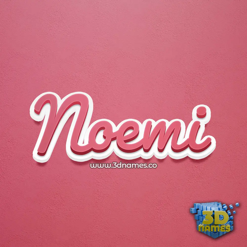 noemi in Red Scribble style - 3D name wallpaper