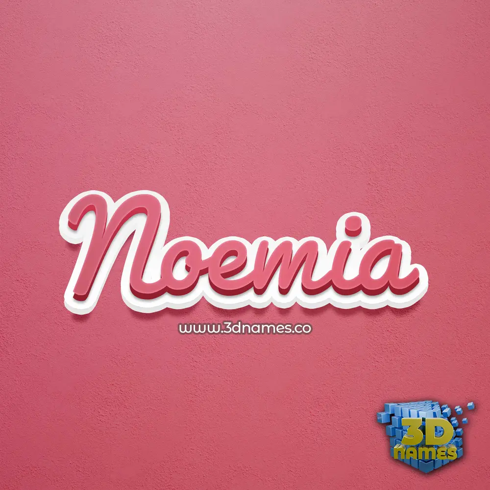 noemia in Red Scribble style - 3D name wallpaper