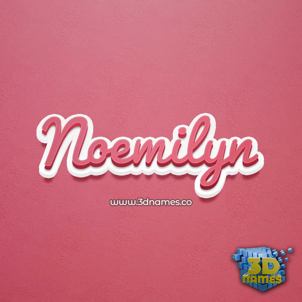 noemilyn in Red Scribble style - 3D name wallpaper