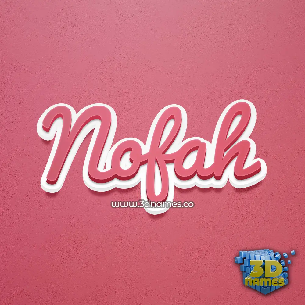 nofah in Red Scribble style - 3D name wallpaper