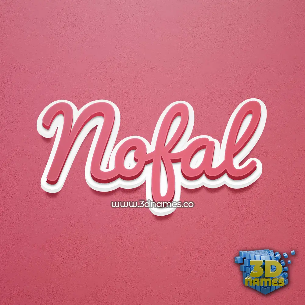 nofal in Red Scribble style - 3D name wallpaper