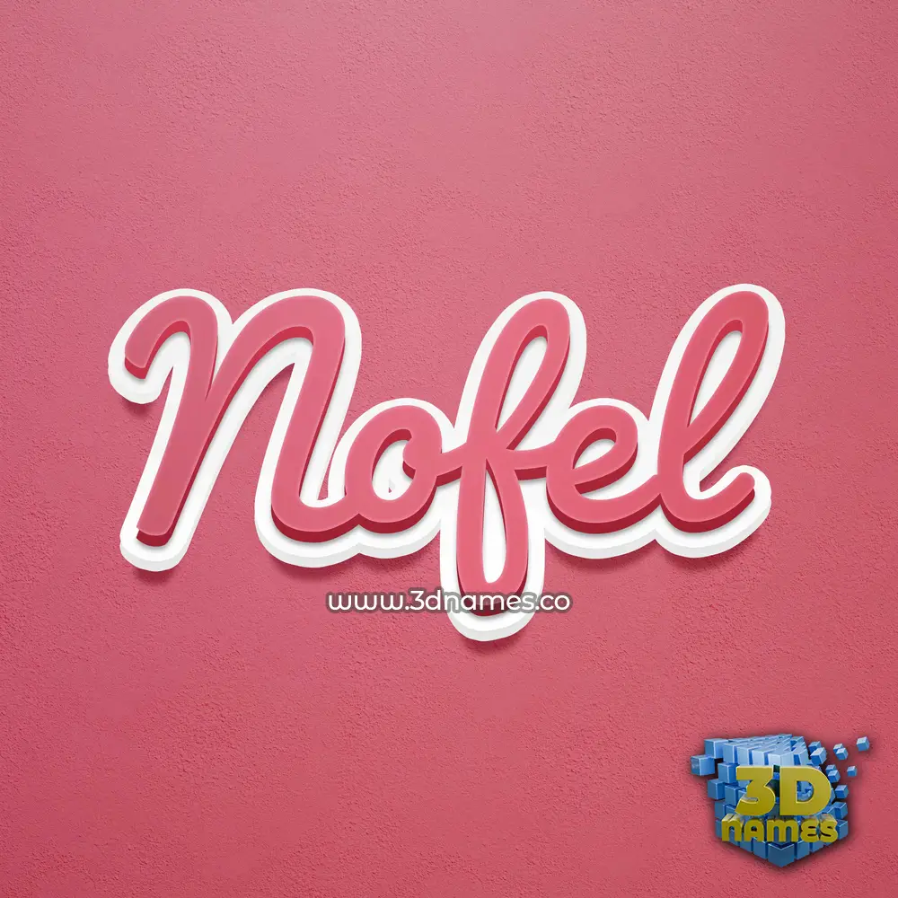 nofel in Red Scribble style - 3D name wallpaper