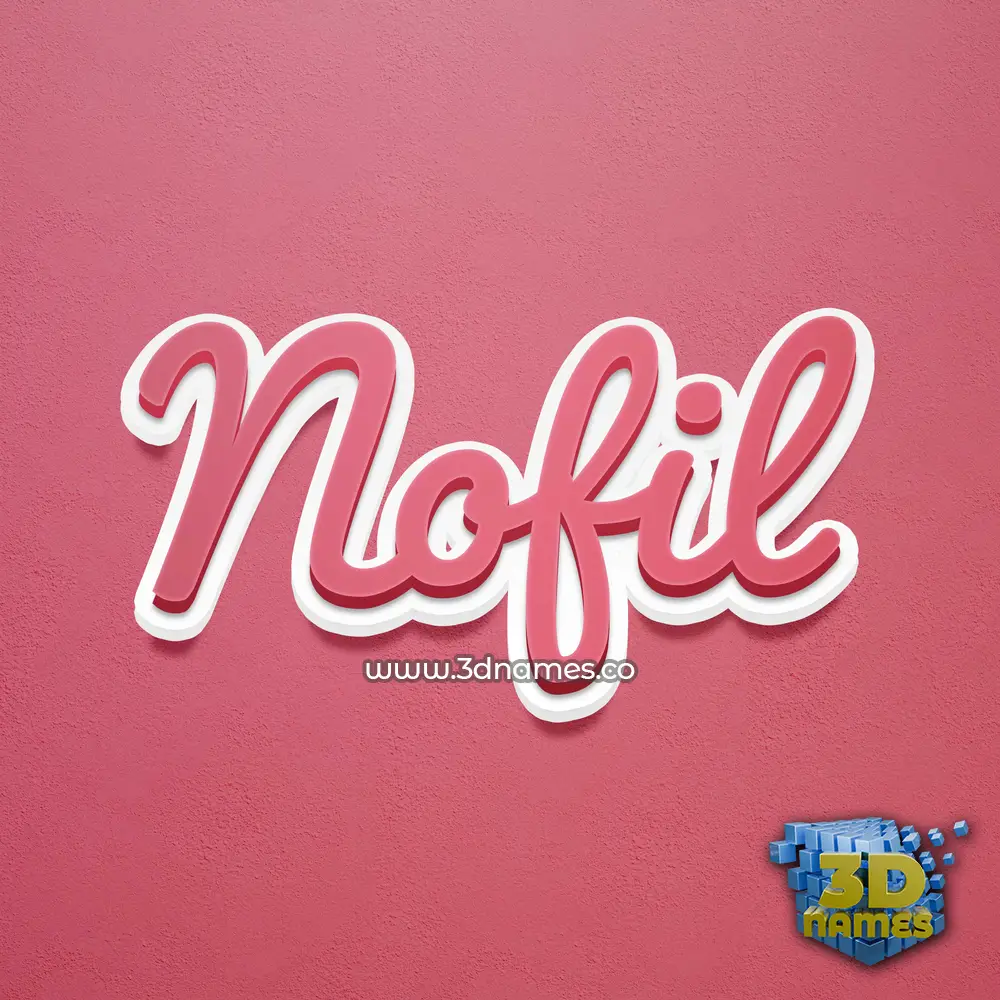 nofil in Red Scribble style - 3D name wallpaper