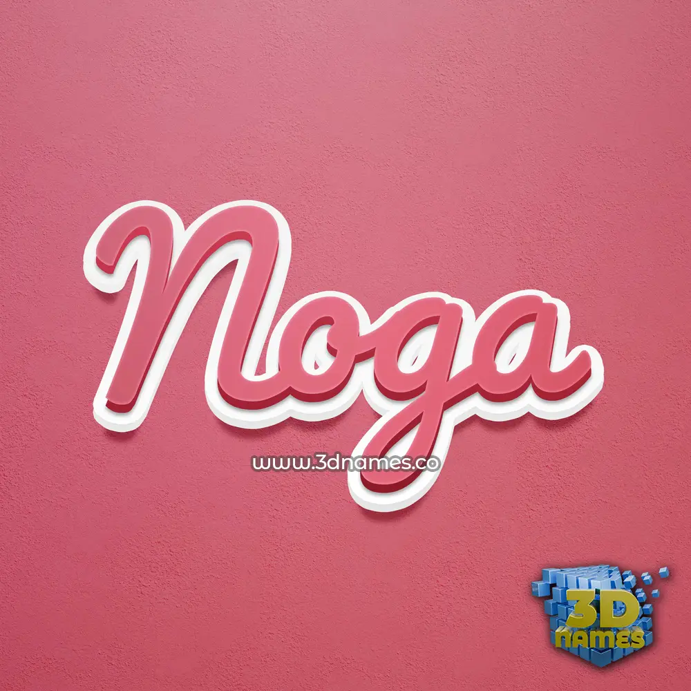 noga in Red Scribble style - 3D name wallpaper
