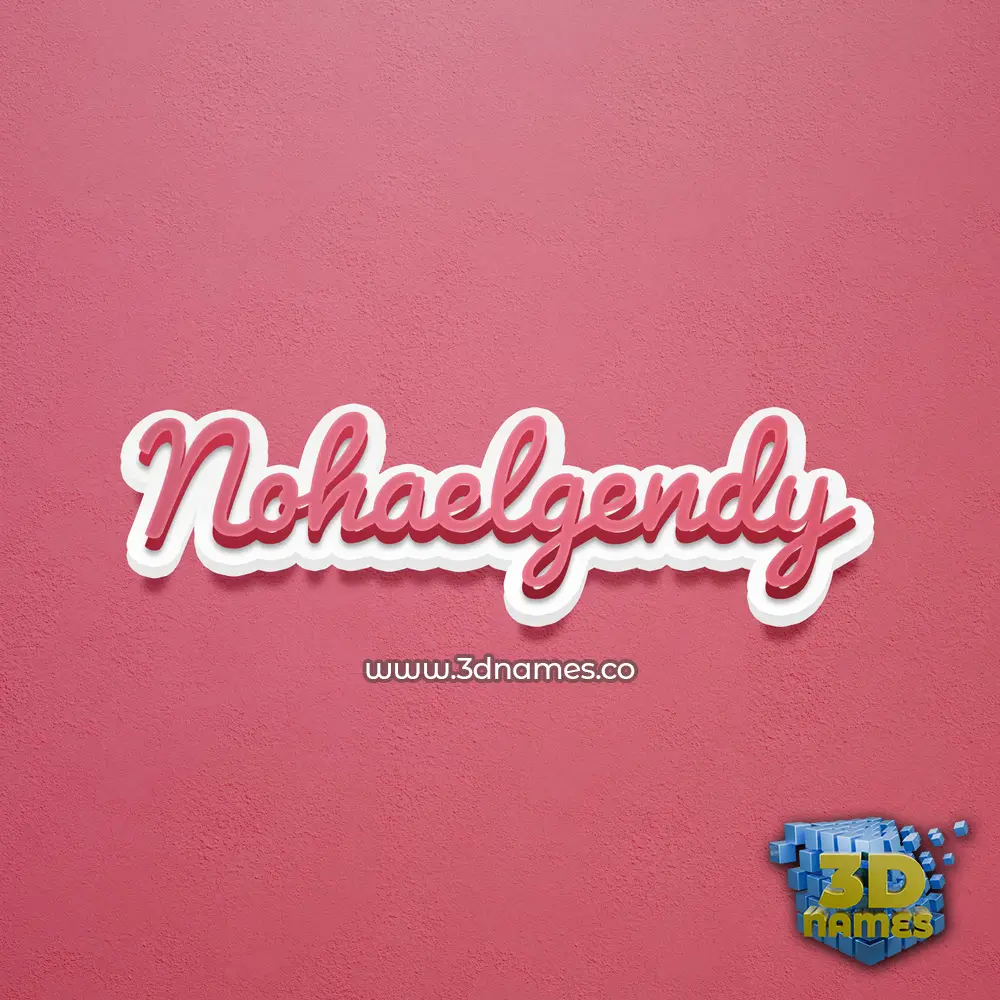 nohaelgendy in Red Scribble style - 3D name wallpaper
