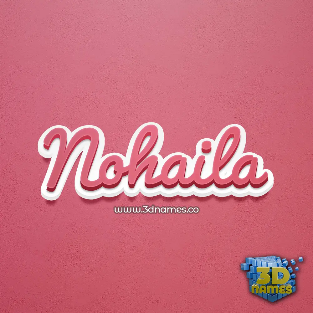 nohaila in Red Scribble style - 3D name wallpaper