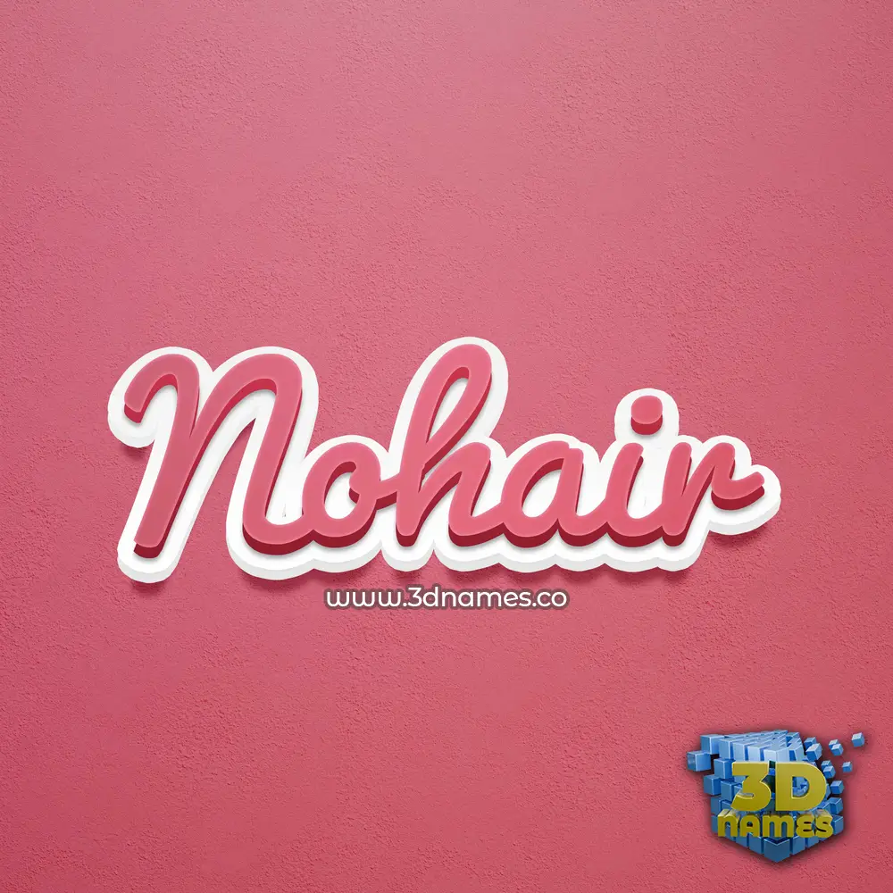 nohair in Red Scribble style - 3D name wallpaper