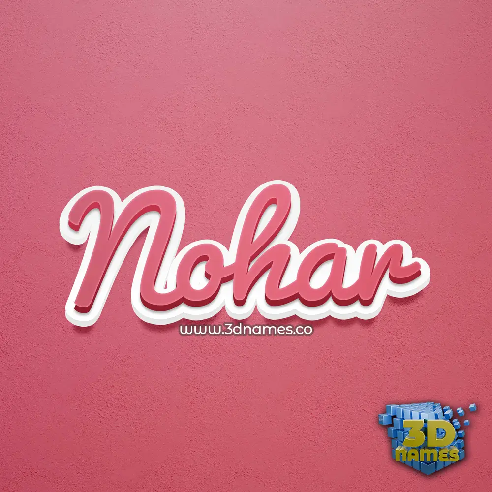 nohar in Red Scribble style - 3D name wallpaper