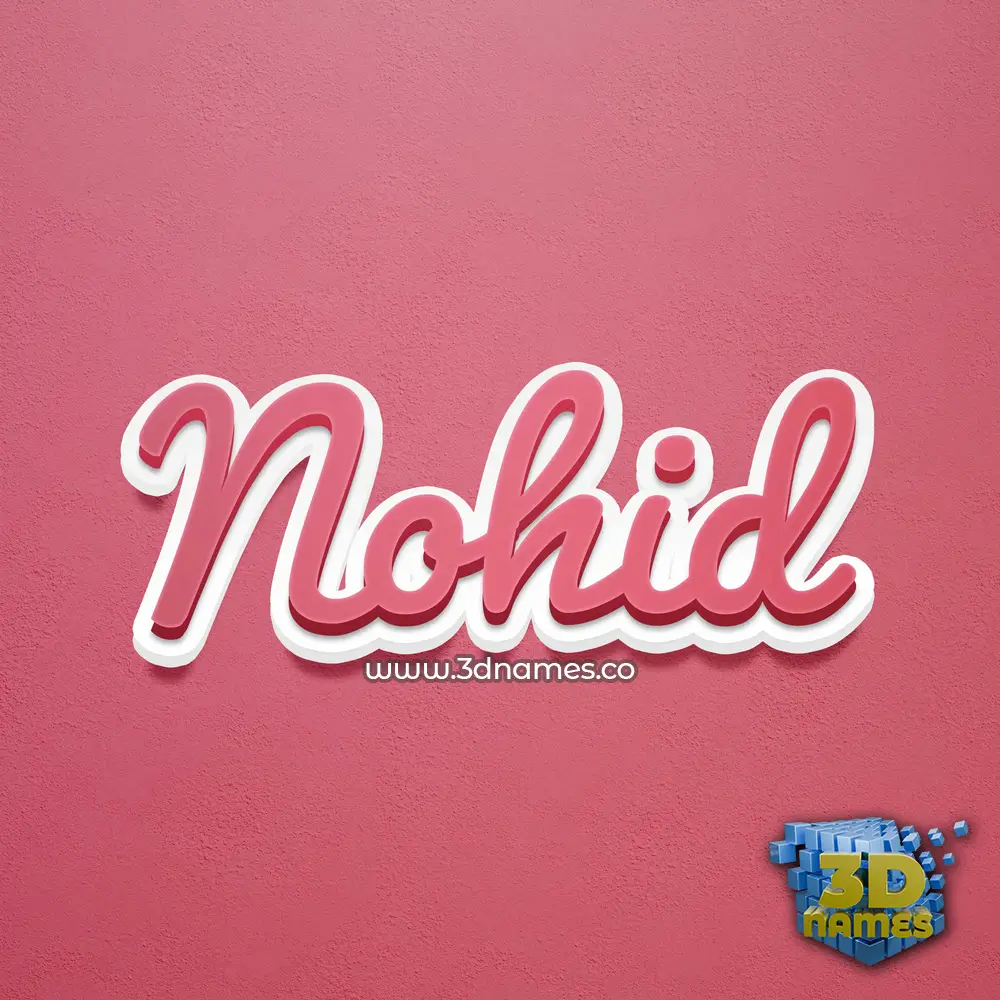 nohid in Red Scribble style - 3D name wallpaper