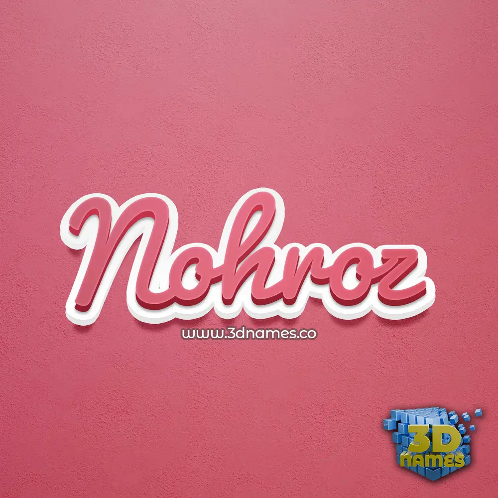 nohroz in Red Scribble style - 3D name wallpaper
