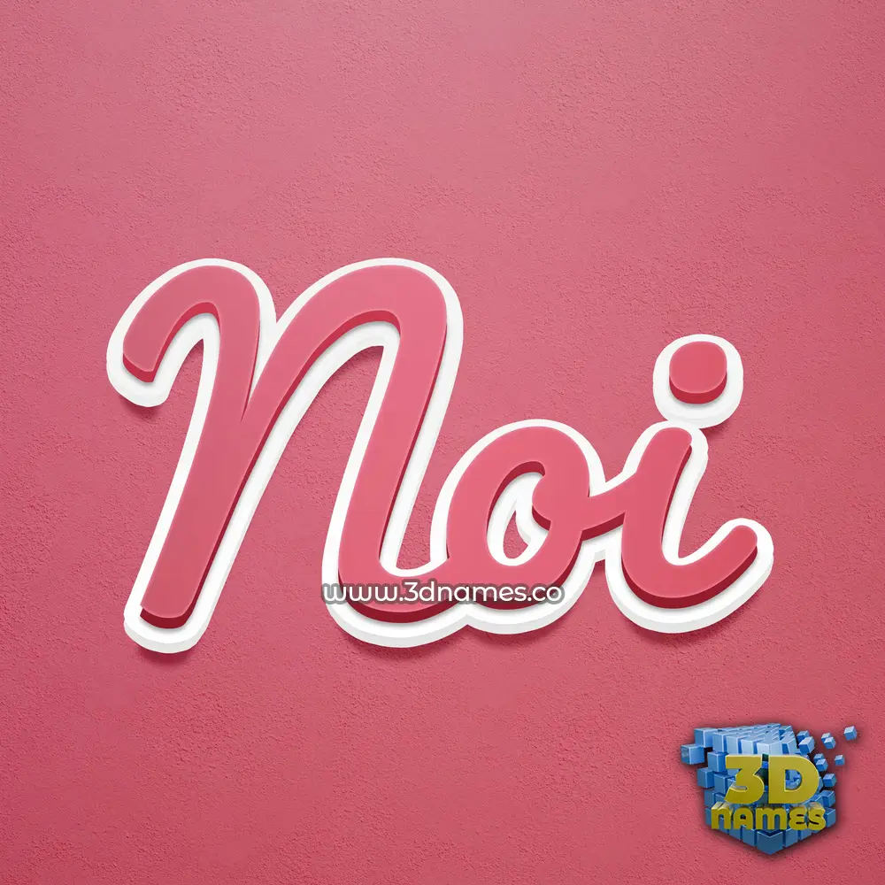 noi in Red Scribble style - 3D name wallpaper