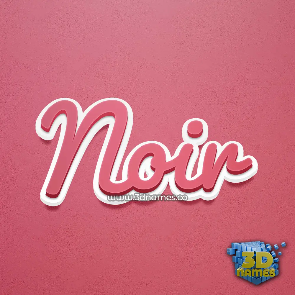 noir in Red Scribble style - 3D name wallpaper