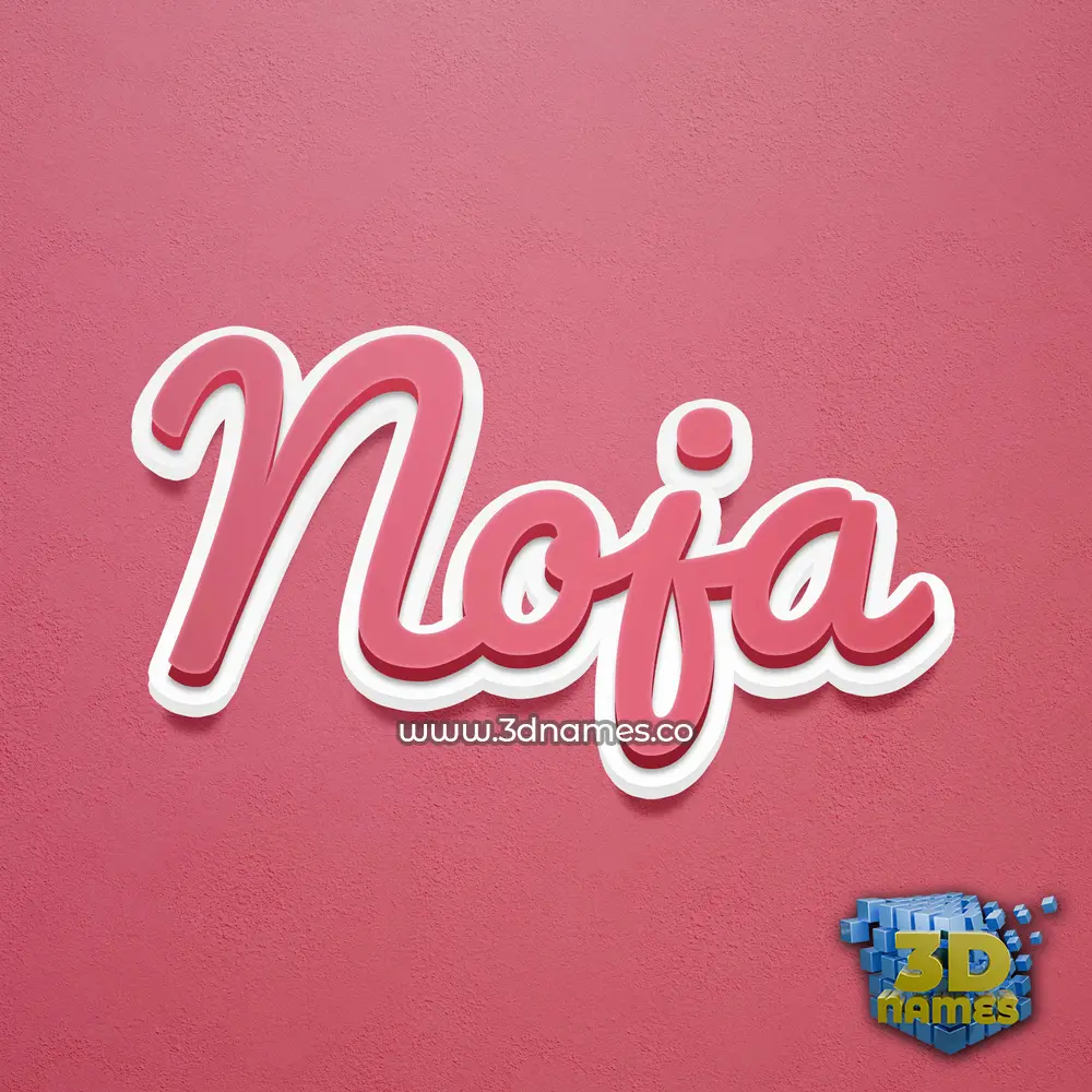 noja in Red Scribble style - 3D name wallpaper