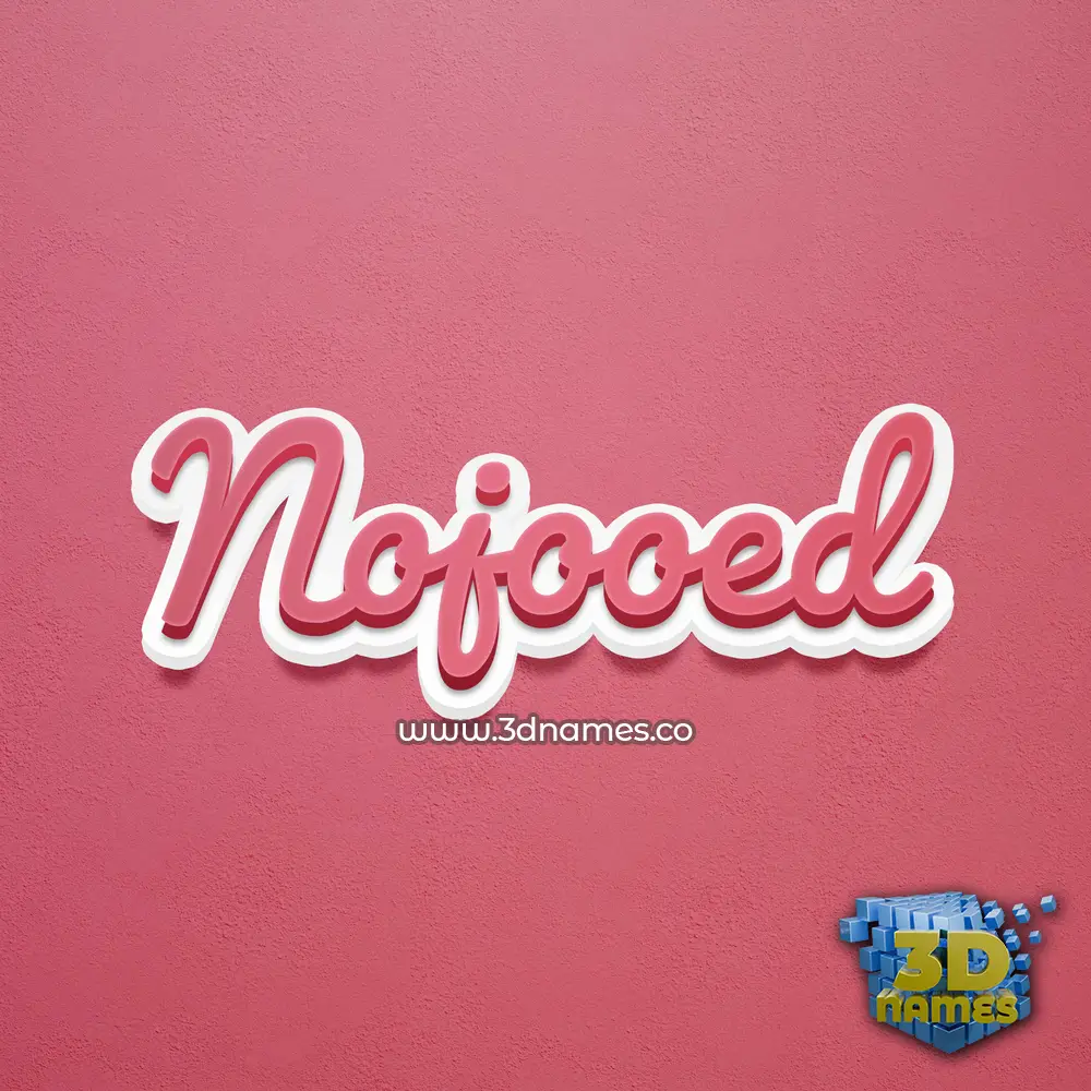 nojooed in Red Scribble style - 3D name wallpaper