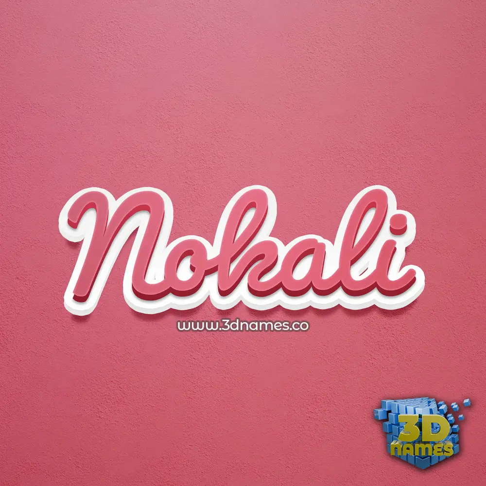 nokali in Red Scribble style - 3D name wallpaper