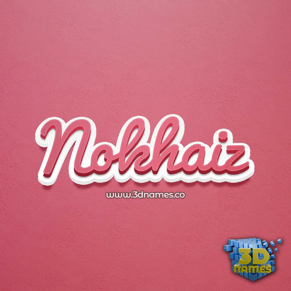 nokhaiz in Red Scribble style - 3D name wallpaper