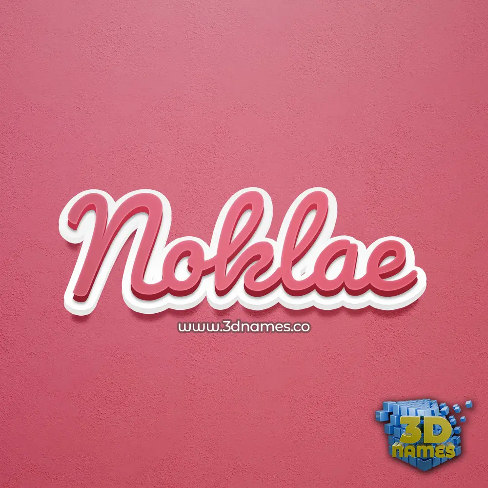 noklae in Red Scribble style - 3D name wallpaper