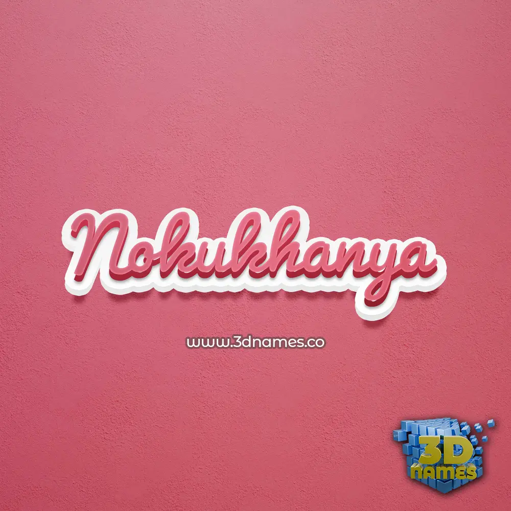 nokukhanya in Red Scribble style - 3D name wallpaper