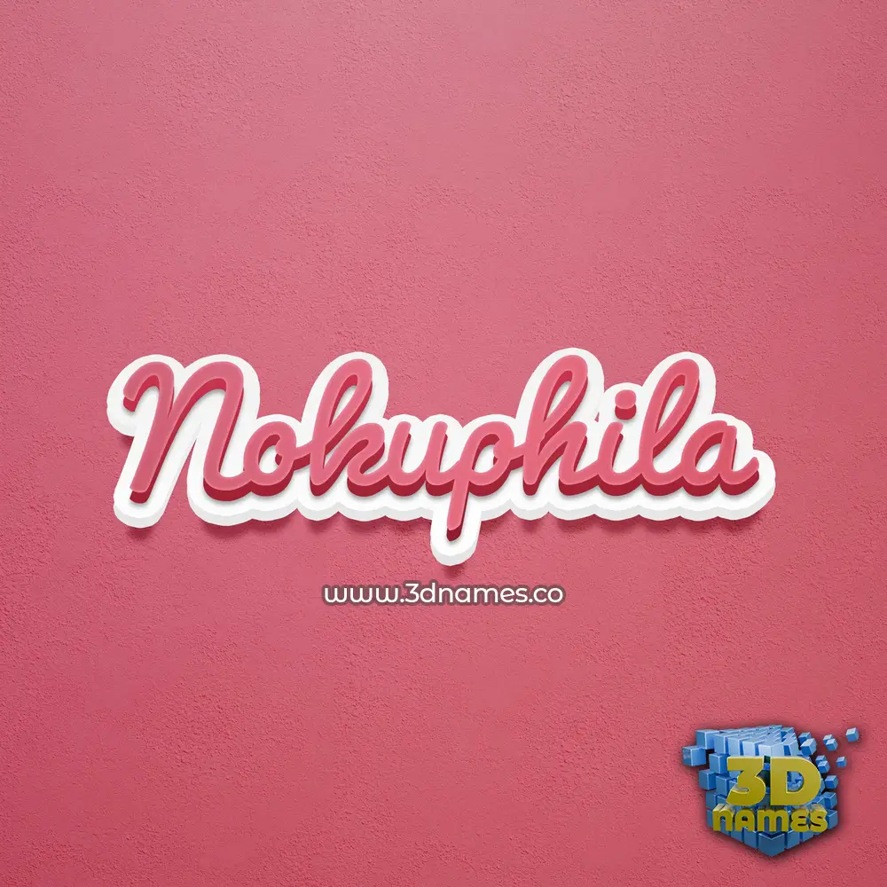nokuphila in Red Scribble style - 3D name wallpaper