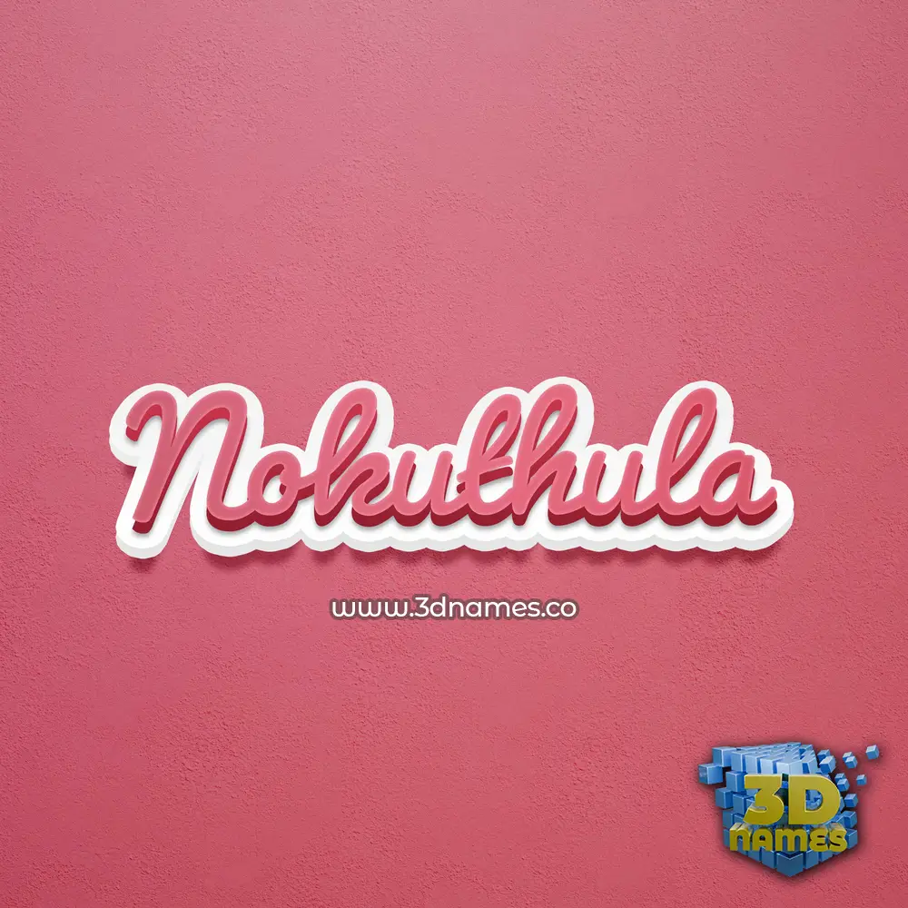 nokuthula in Red Scribble style - 3D name wallpaper