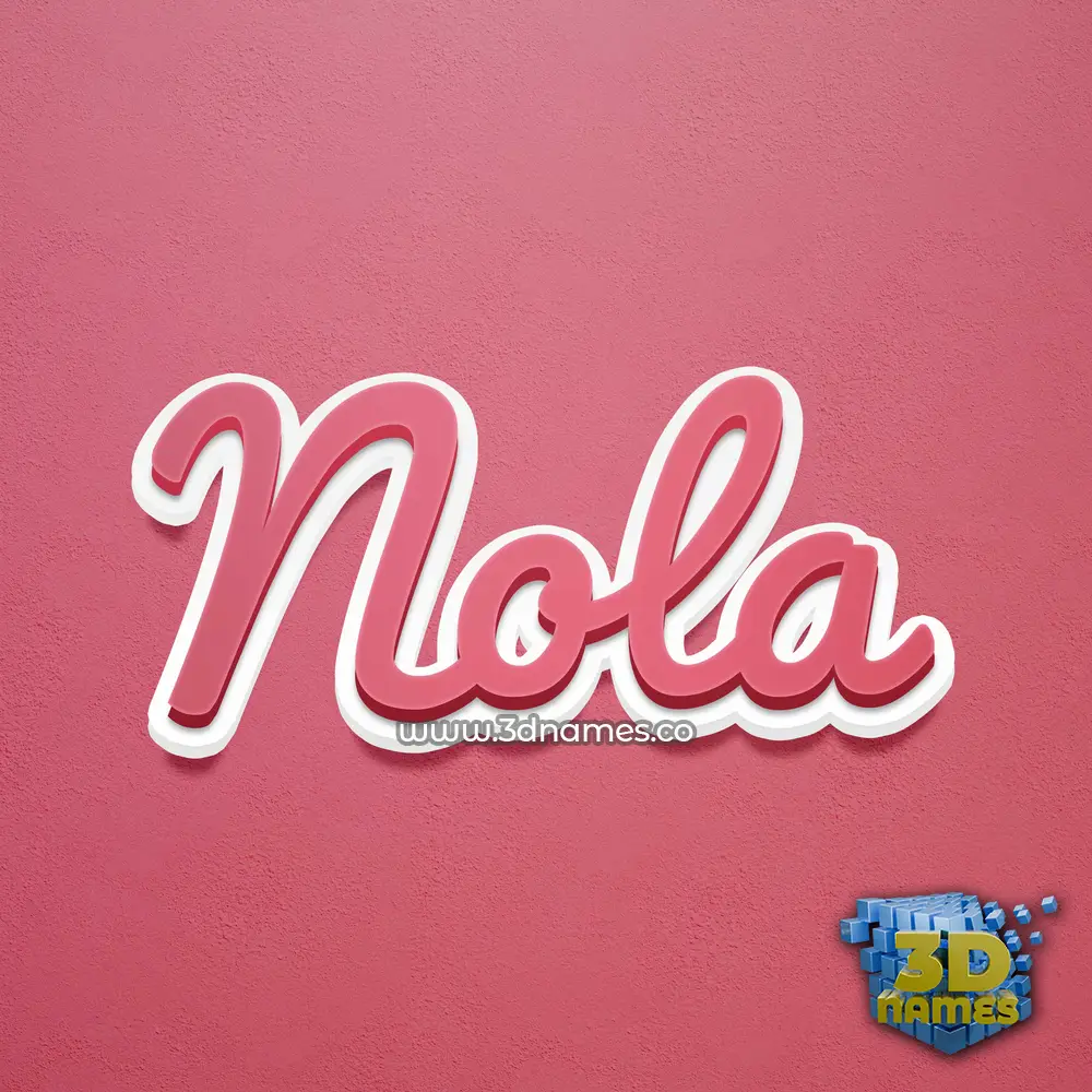 nola in Red Scribble style - 3D name wallpaper