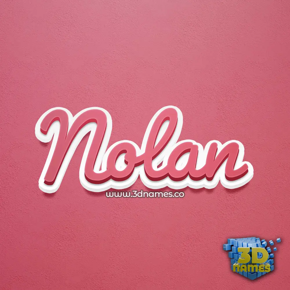 nolan in Red Scribble style - 3D name wallpaper