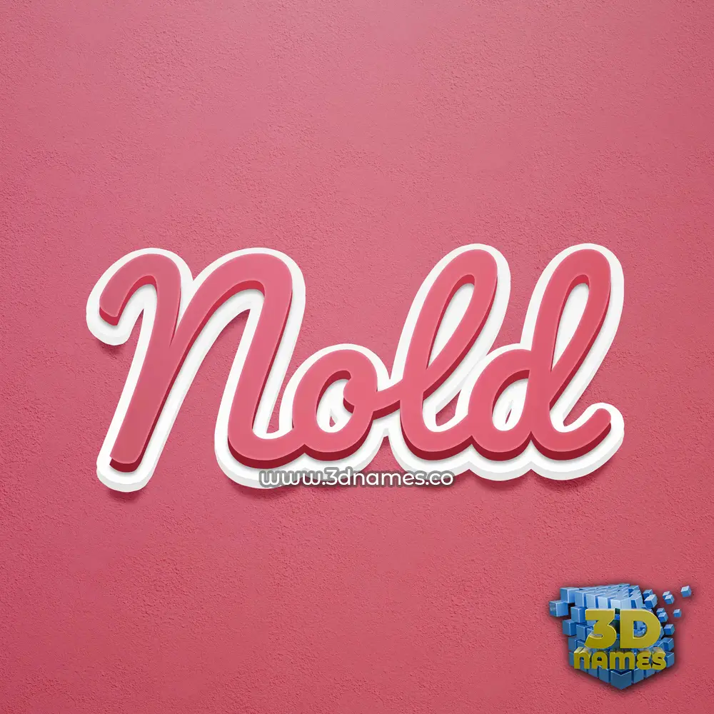 nold in Red Scribble style - 3D name wallpaper