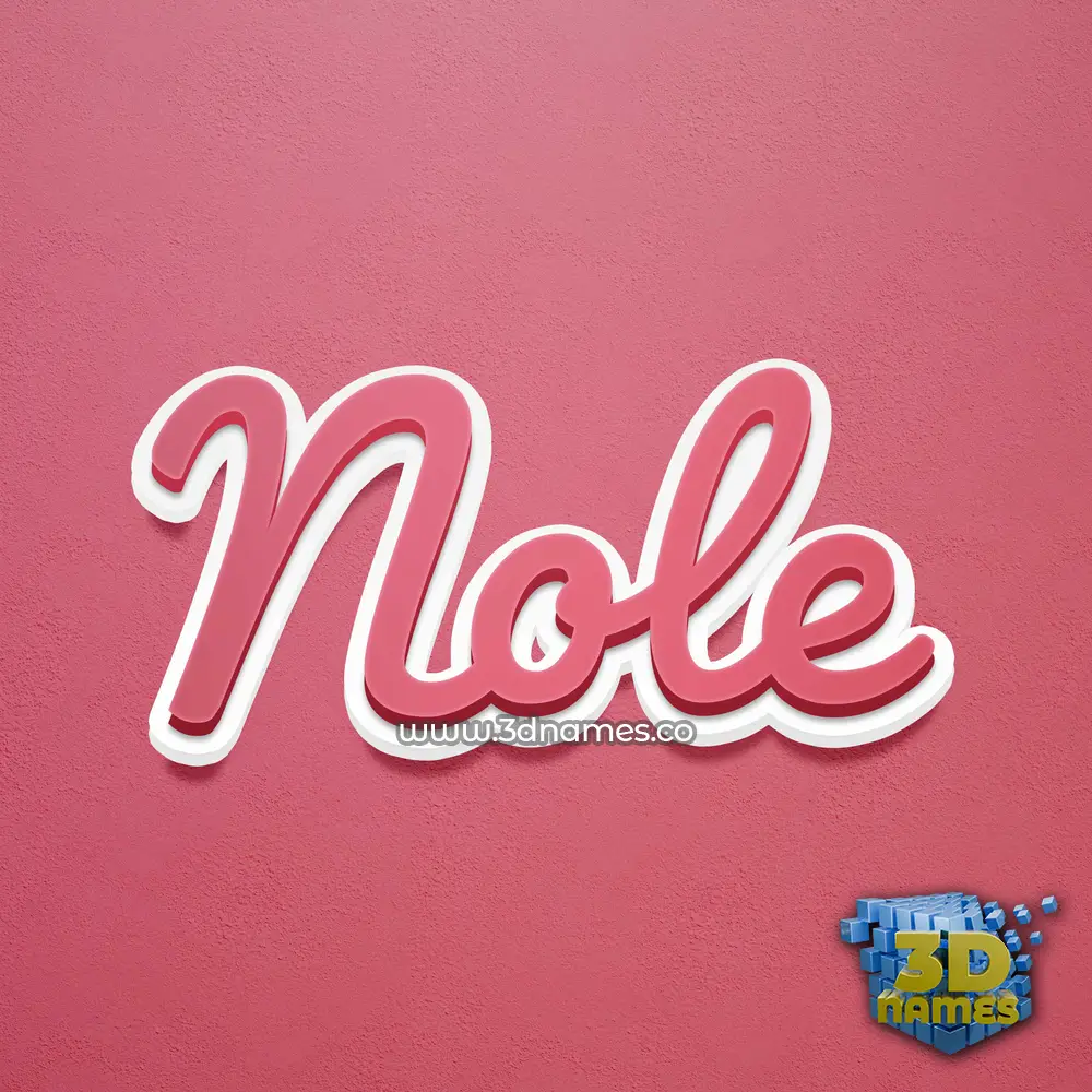 nole in Red Scribble style - 3D name wallpaper